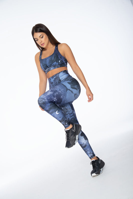 Leggins Sublimado Siluetas Azul